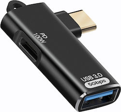 Linq Otg Usb To Usb-c Adapter Usb-c Charge 100w 5gbps Transfer Black Linq Otg Usb To Usb-c Adapter Usb-c Charge 100w 5gbps Transfer Black