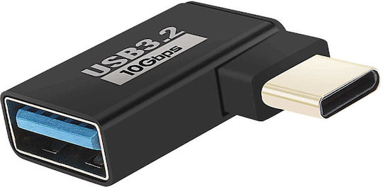 Linq Otg USB Weiblich Zu USB-C Männlich Adapter 10 Gbps Datenübertragung Ladegerät Schwarz