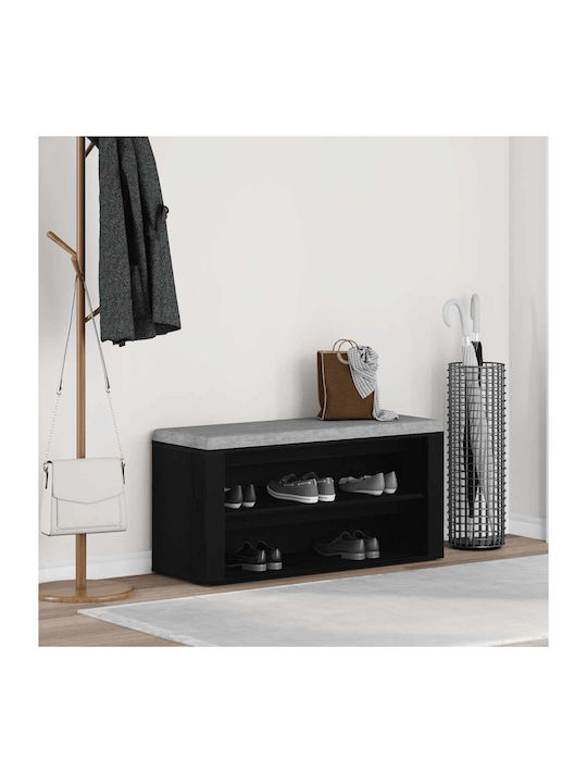 Eingangsmöbel mit Schuhschrank & Bank Black Oak 100x35x45cm
