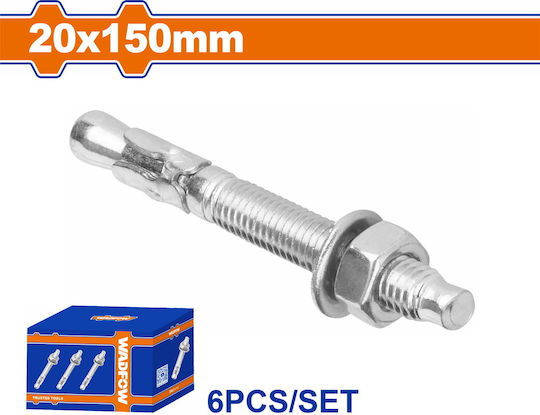 Wadfow Metallic Galvanized Screw Anchors Galv Express 20 X 150 6 Pieces Wdq2567