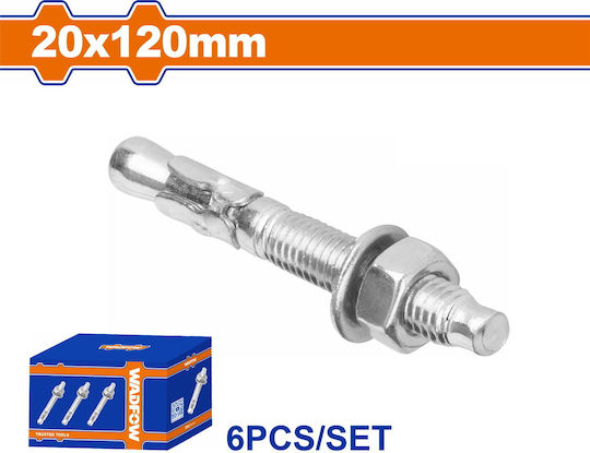 Wadfow Metallic Galvanized Screw Anchors Galv Express 20 X 120 6 Pieces Wdq2565