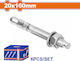 Wadfow Metallic Galvanized Screw Anchors Galv Express 20 X 160 6 Pieces Wdq2568