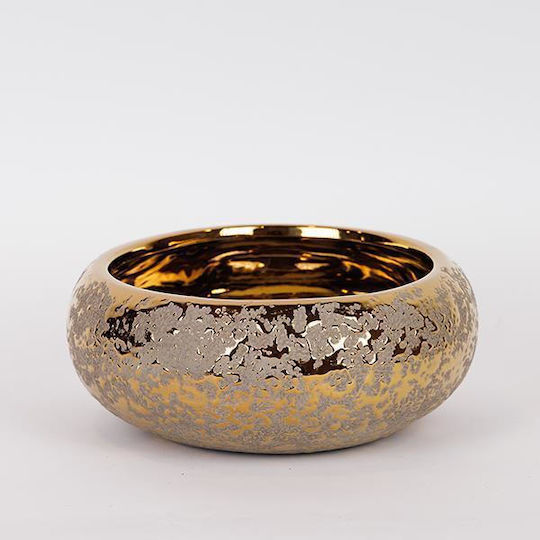 Planter Ceramic Gold 22.5x22.5x9cm.