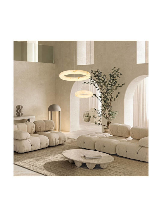Zambelis Lights Κρεμαστό Φωτιστικό Μπρούτζινο LED με Θερμό Λευκό Φως