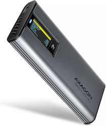 Axagon Hard Drive Case M.2 SATA III NVME with connection SATA USB 3.2 Type-C in Gray color