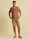 Short-sleeved Cotton Shirt Brown