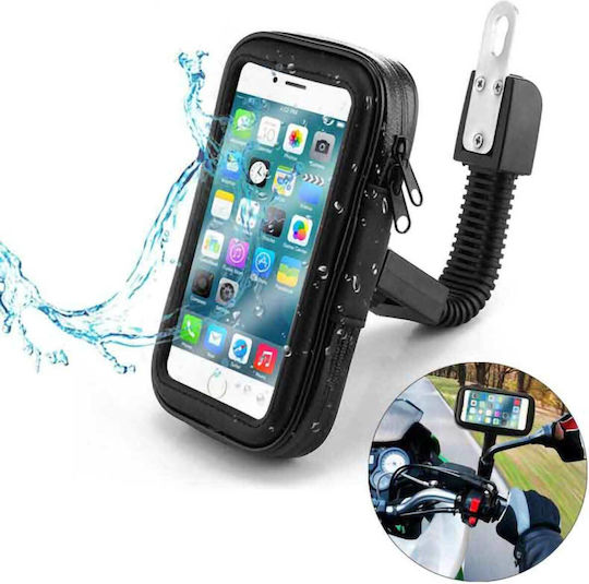Waterproof Mobile Phone Holder Mirror Case for Motorcycle & Bicycle Mobile Phones Up to 5.5''