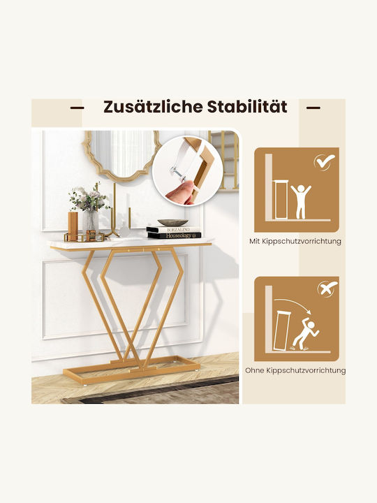 Consolă Metalică cu Suprafață din Marmură Marble L100xL29.5xH80buc