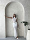 Set with High-waisted Maxi Skirt White