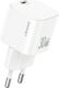 Usams Charger GaN with USB-C Port and Cable USB-C - USB-C 30W Power Delivery Whites (CC262)