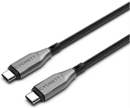 Cygnett Usb-c To Usb-c Armoured Charge 100w Synchronisation 480 Mbps 1m Black