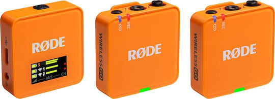 Rode Wireless GO Gen3 Set Wireless Condenser (Small Diaphragm) Microphone Πέτου, Clip On Journalistic in Orange Color