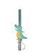 Easter Candle Dinosaur Round Handmade Light Blue