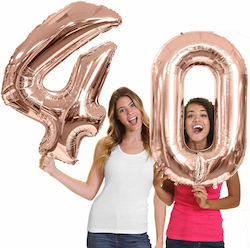 Baloane 100cm Rose Gold Număr 40 Se Trimite Deflatat 2 Bucăți
