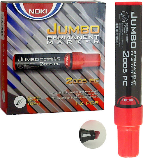 Μαρκαδορος Jumbo Ανεξιτηλος Noki 10mm Κοκκινο
