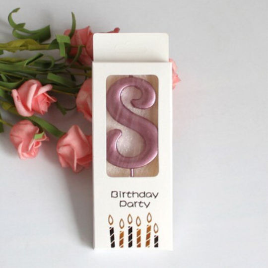 Number 8 Birthday Candle Metallic Rose Gold 6cm Pink Gold
