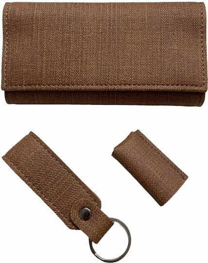 Dino Rossi Handmade Tobacco Pouch Set Jean Pattern Brown By Bk Made In Greece