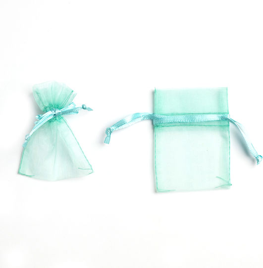 Kyriacou Fabric Pouch for Gift Turquoise 5x7.5cm. 10pcs
