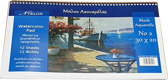 Ντelon Μπλοκ Ακουαρελας Ν.2 Σπιραλ 20x30