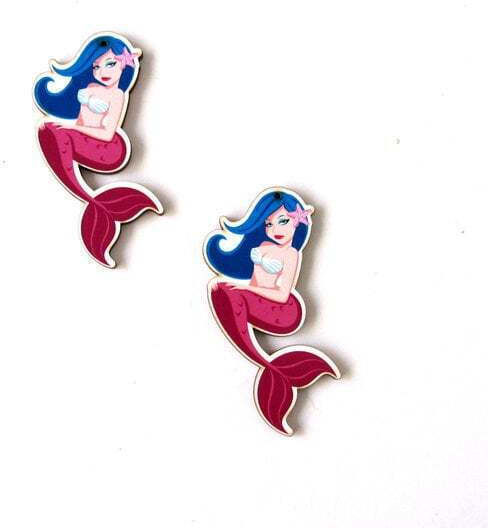 Sirena Din Lemn 7cm Set/5 Imprimată