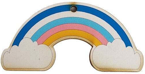 Curcubeu Element Decorativ Din Lemn 7cm Set/5 Imprimat