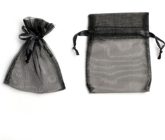 Organza Pouch Ribbon 10cm X 7.5cm Set 10pcs Pouoxxxx-100075 Black