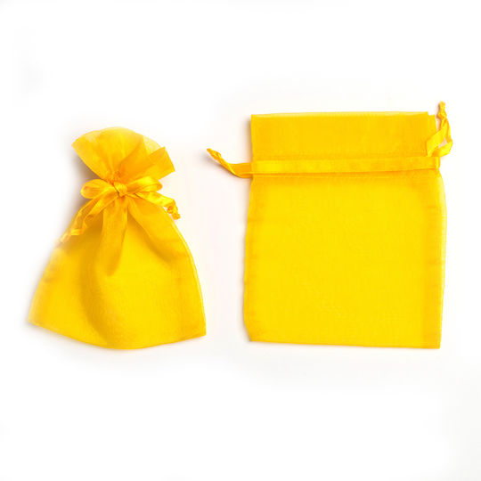 Organza Pouch Strap 14cm X 11.5cm Set 10pcs Pouoxxxx-140114 Yellow