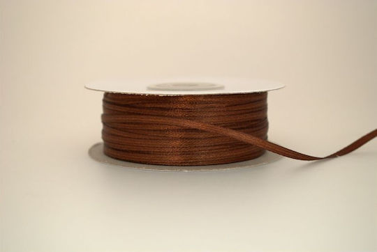Kyriacou Satin Double Face Ribbon 3mmx100m Brown Sanxxxxx-xx3100-90xxxx