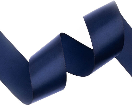 Satin Single Face Ribbon Organza 50mm 50m Navy Blue