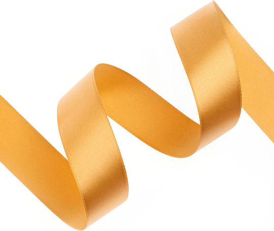 Satin Single Face Ribbon Organza 25mm 100m Gold