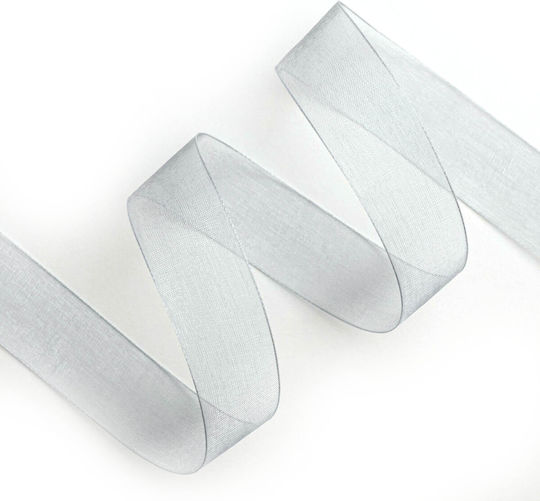 Organza Ribbon Soft Thin Stiffener 25mm 50m Orgxxxxx-xx25x50 Gray