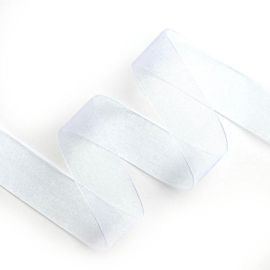 Organza Ribbon Soft Thin Stiff 25mm 50m Orgxxxxx-xx25x50 White