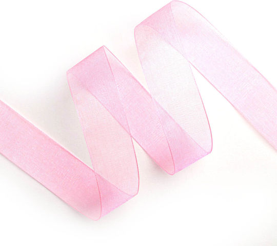 Organza-Band Soft Dünn Kante 25mm 50m Orgxxxxx-xx25x50 Rosa