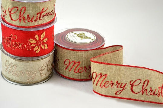 Weihnachtliche Farbband Stoff Merry Bunt 900x6.7cm 1Stück