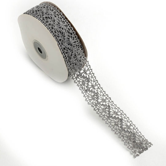 Lace Ribbon Knitted 38mm 10m Lacxxxxx-x38x10 Dark Gray