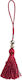 Fabric Tassel Shiny Bead Taskt303 Burgundy