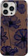 Burga Magsafe Case for iPhone 13 Pro Elegant Velvet Night Pattern Dark Purple