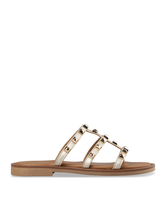 Tsouderos Shoes Women's Flat Sandals in Gold Color TSD-21215-59