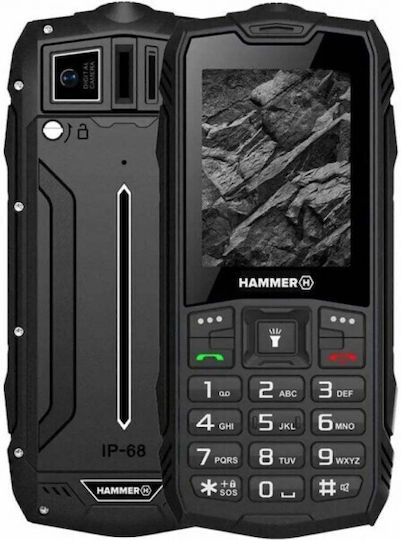 Hammer Rock LTE Dual SIM Устойчив Мобилен Телефон с Големи Бутони Черен