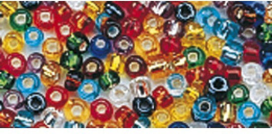 Rocailles 2μμ 17gr Silver Inlet Mixed Not Washable