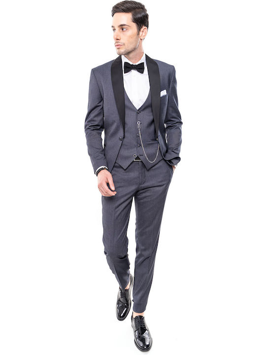 Fragosto Tuxedo Detachable Lapel Slim Fit 760 4 104 004 Blue