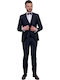 Fragosto Three Pieces Slim Fit Suit Diamond Blue
