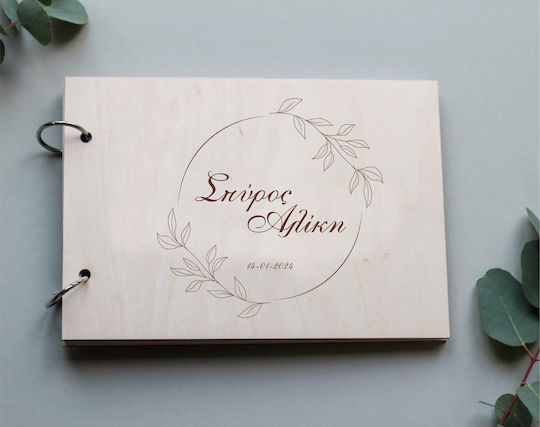 Wooden Wedding Wish Book Engraving W014 1 Pc