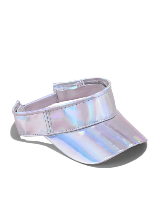Γυναικειο Καλοκαιρινο Καπελο Visor Hat Τυπου Τεnνις Ασημι Ιριδιζον Holographic