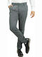 Artisti Italiani Men's Cotton Trousers Gray Slim Fit 22302/s-1 97% Polyester 3% Elastane