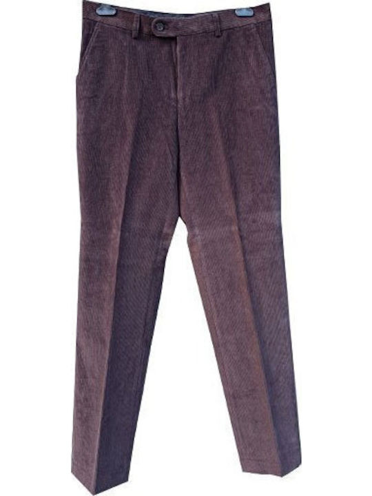 Luciano Faketti Corduroy Chinos Cotton Brown Trousers