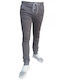 Luciano Faketti Chinos Trousers Cuffed Soft Fabric Stretch Cotton 95% Lycra 5% Gray