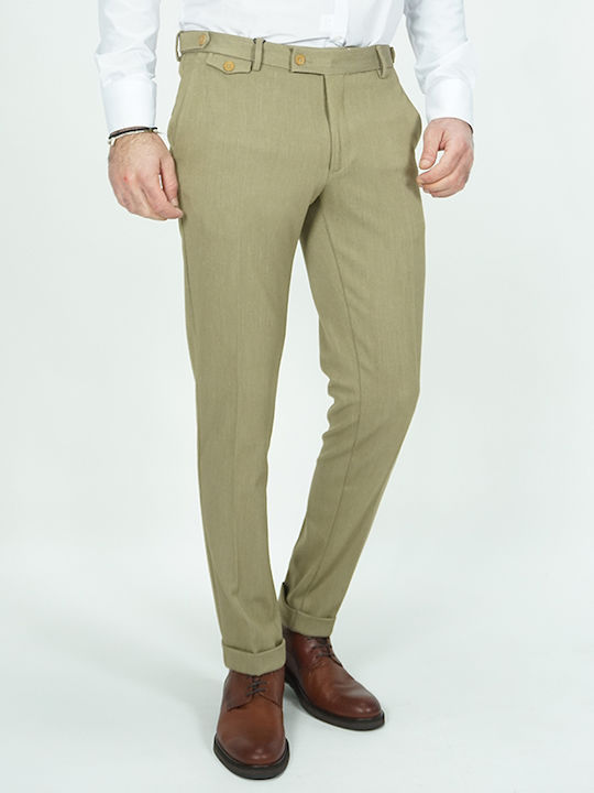 Italian Job Ανδρικό Παντελόνι Μπεζ Slim Fit 25705 09 2p 68% T 29% R 3% Sp