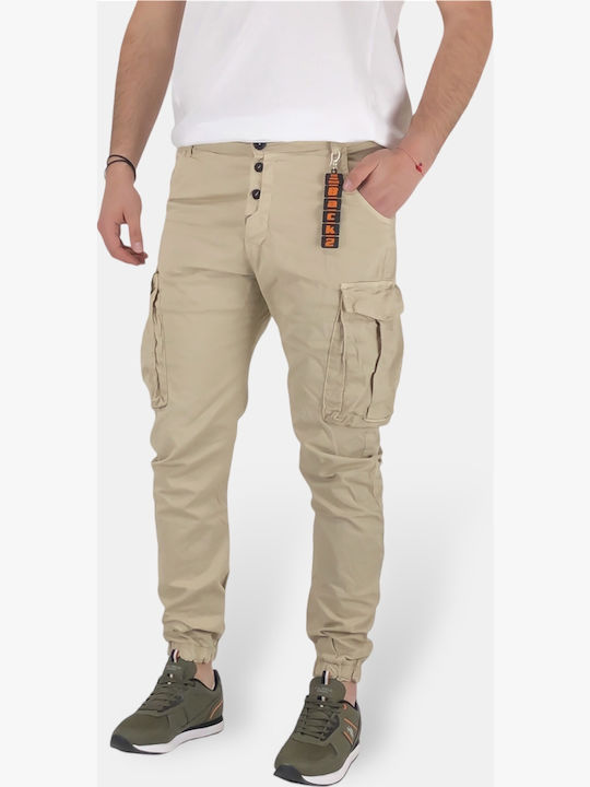 Ανδρικό Λεπτό Cargo Παντελόνι Back 2 Jeans N16 Μπεζ