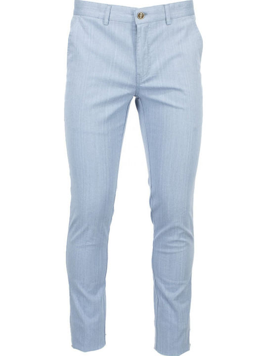 New York Tailors Men's Trousers Chinos Slim Light Blue Passy-ciel